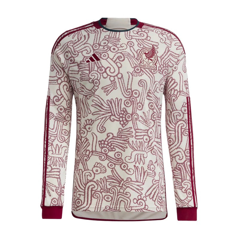 ADIDAS MEN'S MEXICO 2022/23 AWAY JERSEY WONDER/WHITE LONG SLEEVE